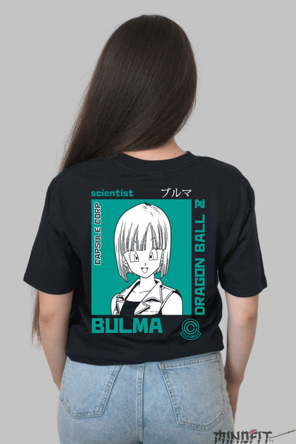 Tricou Anime Dragon Ball Bulma Scientist dama negru spate