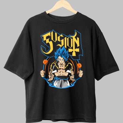 Tricou Anime Dragon Ball Son Goku Fusion negru fata
