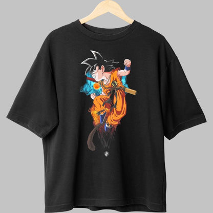 Tricou Anime Dragon Ball Son Goku In Action negru fata