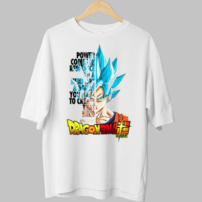 Tricou Anime Dragon Ball Son Goku Power Comes alb fata