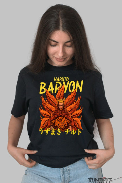 Tricou Anime Naruto Baryon Mode dama negru fata