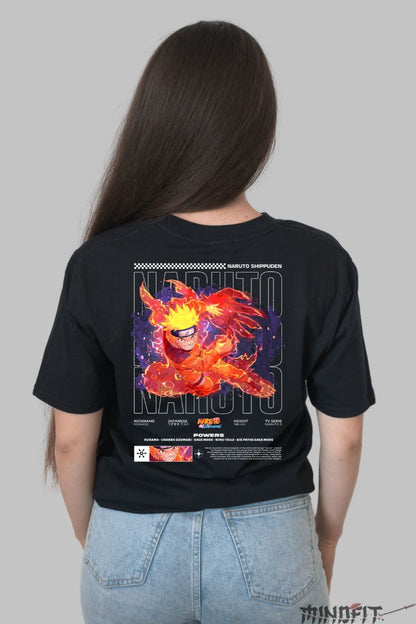 Tricou Anime Naruto Beast Mode dama negru spate
