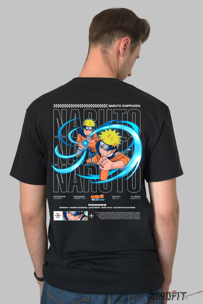 Tricou Anime Naruto Clone Rasengan barbat negru spate
