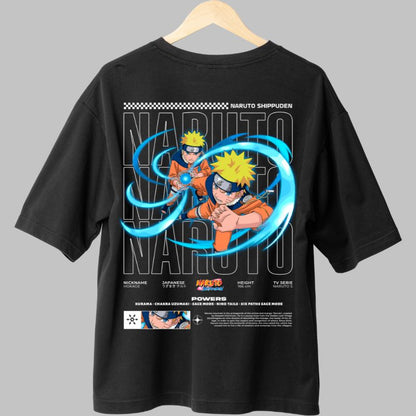 Tricou Anime Naruto Clone Rasengan negru spate