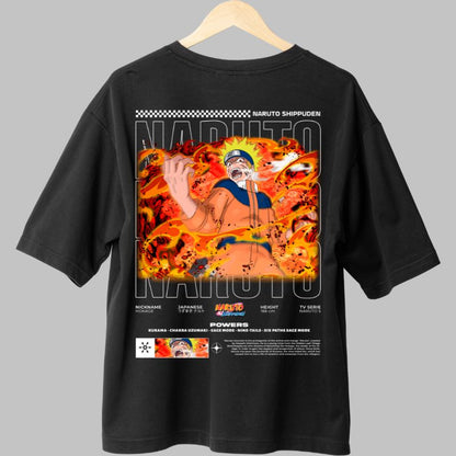 Tricou Anime Naruto Fire of Will negru spate