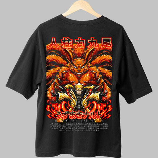 Tricou Anime Naruto Full Power On negru spate