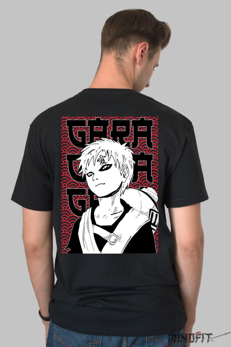 Tricou Anime Naruto Gaara A Lot Of Feelings barbat negru spate