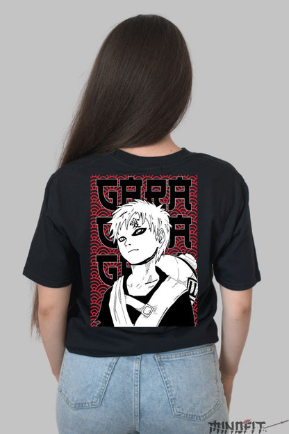 Tricou Anime Naruto Gaara A Lot Of Feelings dama negru spate