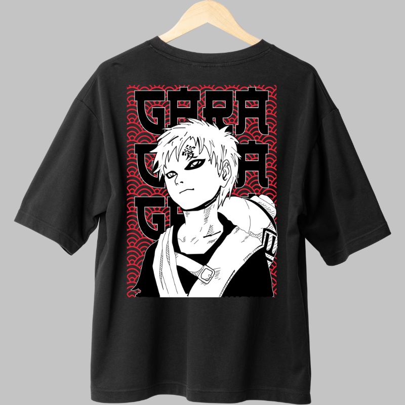 Tricou Anime Naruto Gaara A Lot Of Feelings negru spate