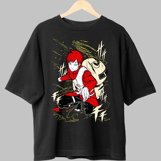 Tricou Anime Naruto Gaara The Explorer negru fata