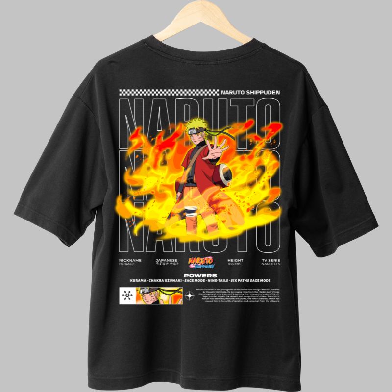 Tricou Anime Naruto Hermit Sage Mode negru spate