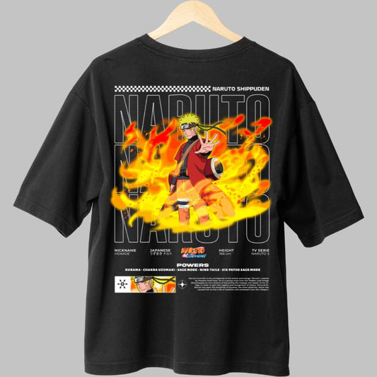 Tricou Anime Naruto Hermit Sage Mode negru spate
