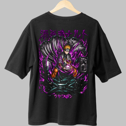 Tricou Anime Naruto In the Ecstasy of Struggle negru spate