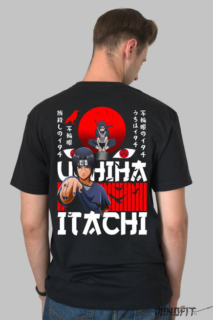 Tricou Anime Naruto Itachi Beyond The Light barbat negru spate
