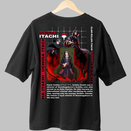 Tricou Anime Naruto Itachi Loyal to Konohagakure negru spate