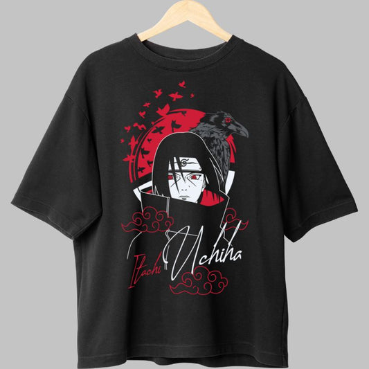 Tricou Anime Naruto Itachi The Demon In The Clan negru fata
