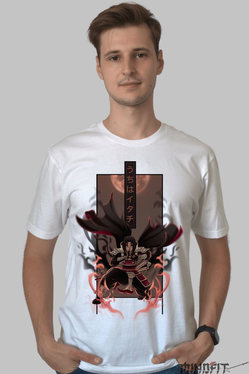 Tricou Anime Naruto Itachi The Uchiha Warrior barbat alb fata