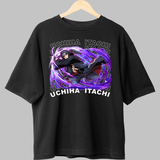 Tricou Anime Naruto Itachi Uchiha Defense negru fata