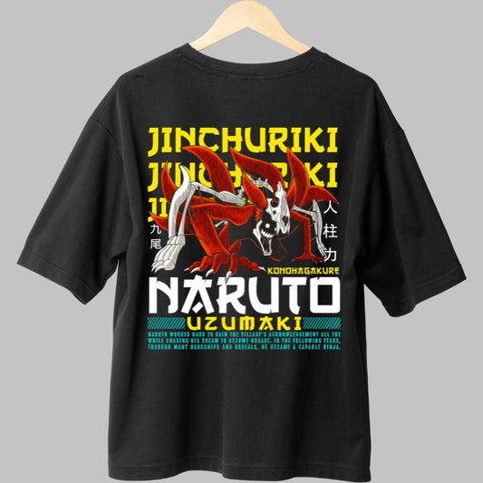 Tricou Anime Naruto Jinchuriki negru spate