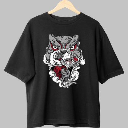 Tricou Anime Naruto Jiraya Legendary Sannin negru fata