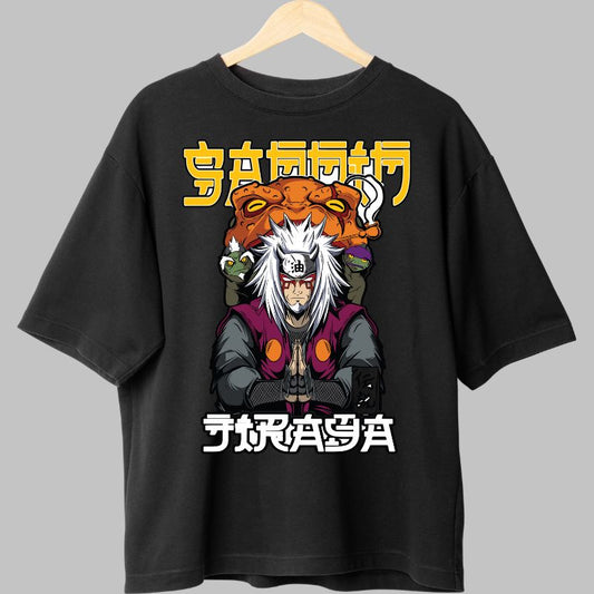 Tricou Anime Naruto Jiraya Sannin negru fata