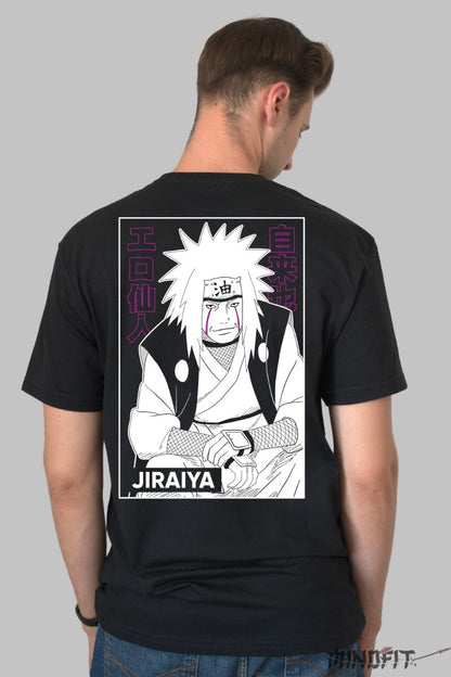 Tricou Anime Naruto Jiraya The Hermit barbat negru spate