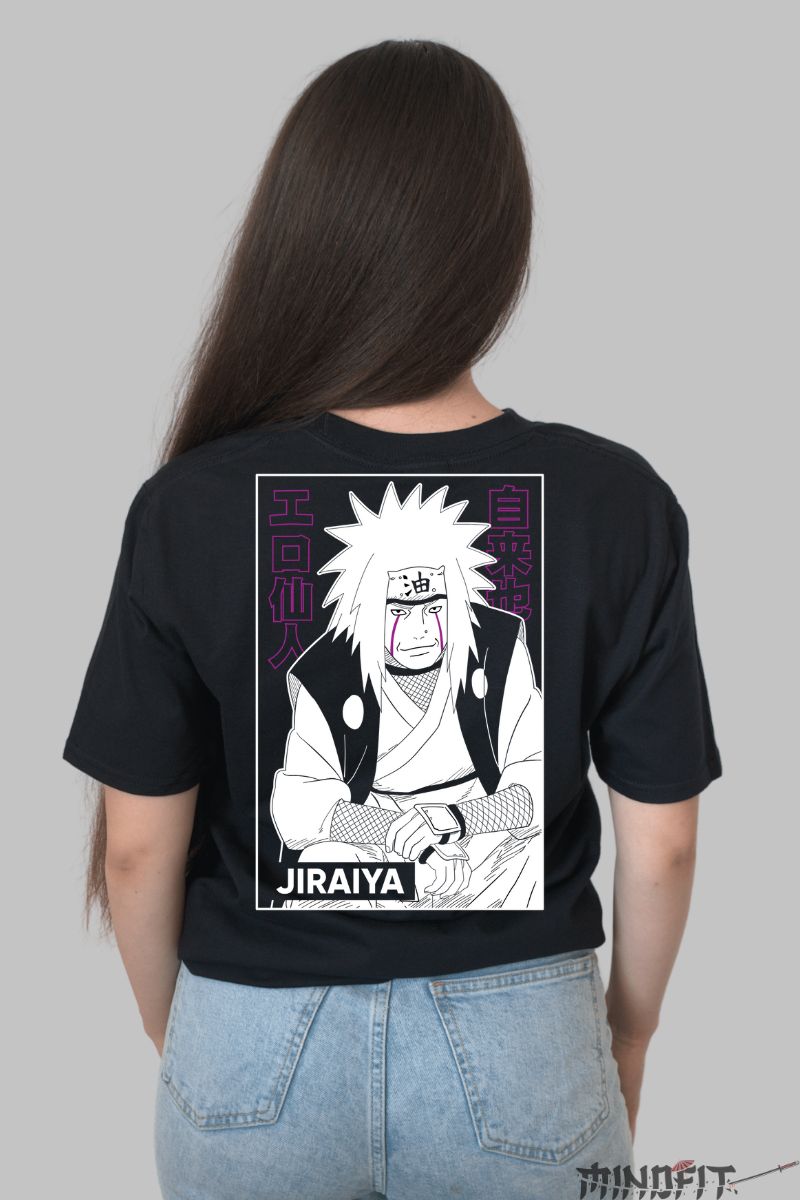 Tricou Anime Naruto Jiraya The Hermit dama negru spate