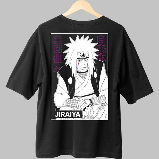 Tricou Anime Naruto Jiraya The Hermit negru spate