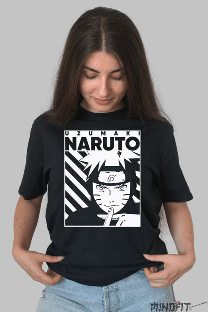 Tricou Anime Naruto Jutsu dama negru fata