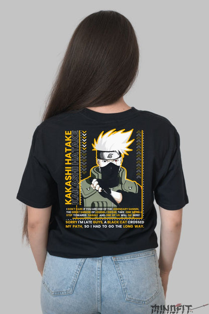 Tricou Anime Naruto Kakashi A Black Cat dama negru spate