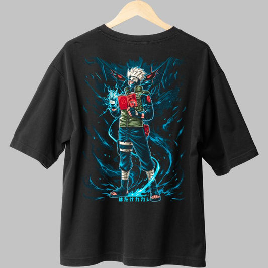 Tricou Anime Naruto Kakashi "Read To Be Stronger" negru spate