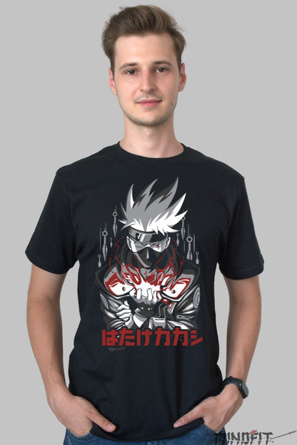 Tricou Anime Naruto Kakashi The Hero Of The Shadows barbat negru fata
