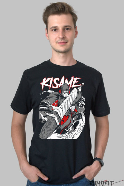 Tricou Anime Naruto Kisame The Fighter barbat negru fata