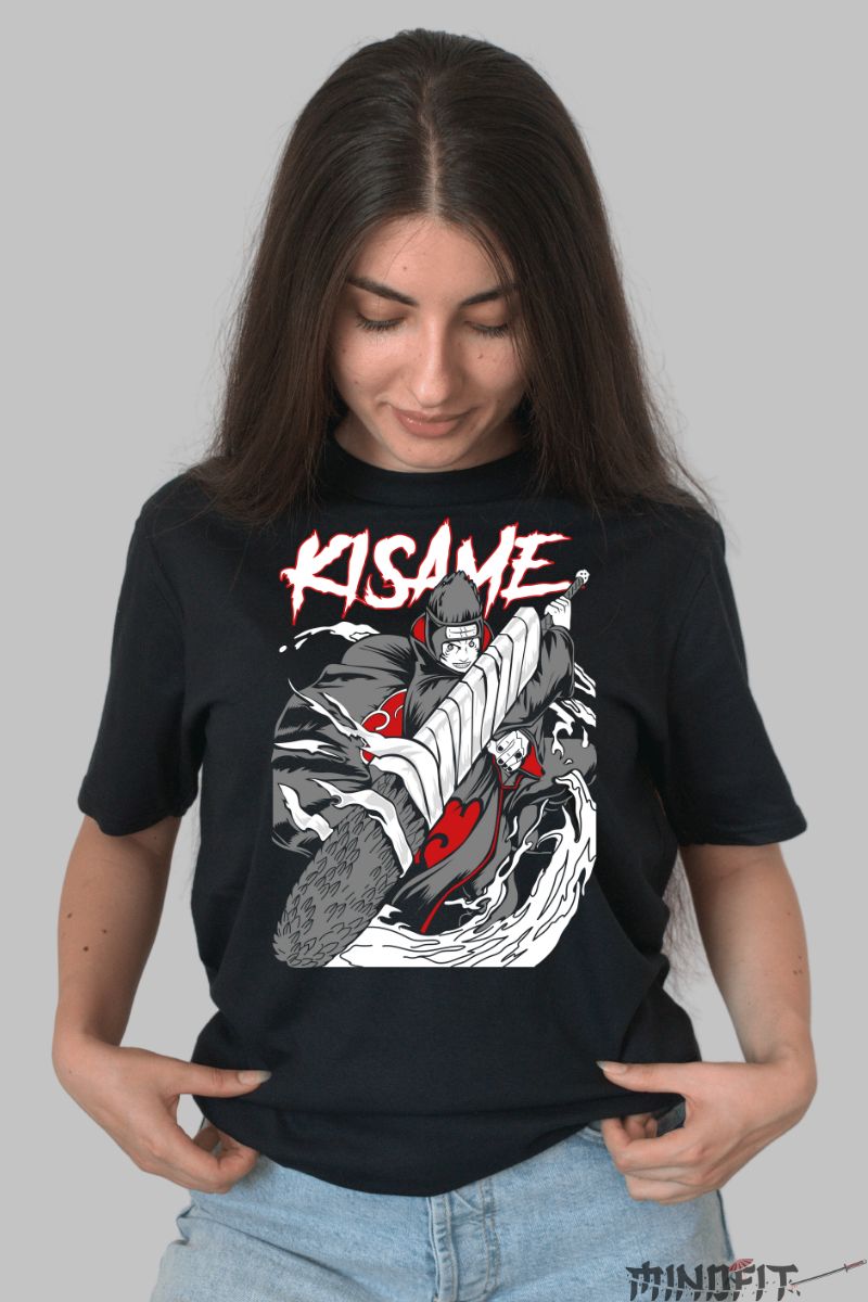 Tricou Anime Naruto Kisame The Fighter dama negru fata
