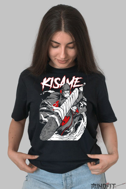 Tricou Anime Naruto Kisame The Fighter dama negru fata