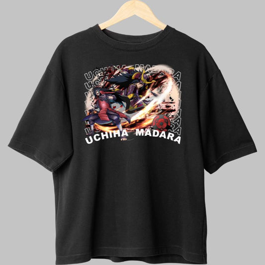 Tricou Anime Naruto Madara The Fighter negru fata