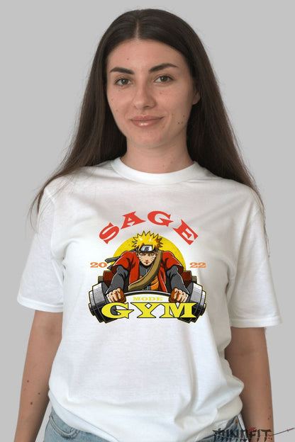 Tricou Anime Naruto Mode Gym dama alb fata