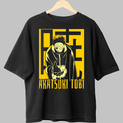 Tricou Anime Naruto Obito Akatsuki Tobi negru fata