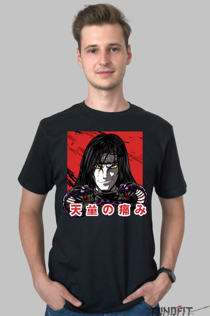 Tricou Anime Naruto Orochimaru And Pain barbat negru fata