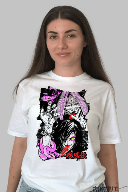 Tricou Anime Naruto Orochimaru Shippuden dama alb fata