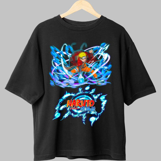 Tricou Anime Naruto Rasengan Iconic negru fata