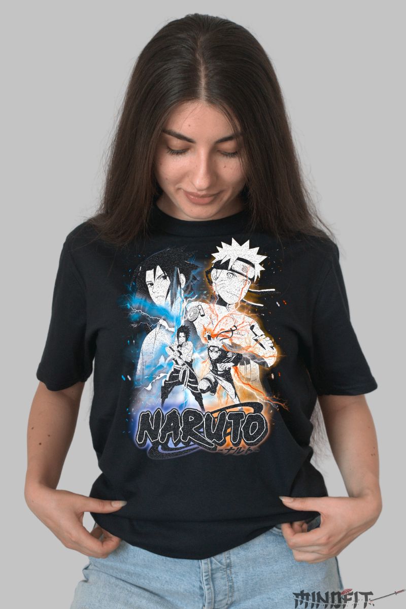 Tricou Anime Naruto Rivals dama negru fata