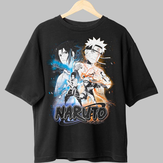 Tricou Anime Naruto Rivals negru fata