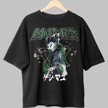 Tricou Anime Naruto Rock Lee And The Stones negru fata