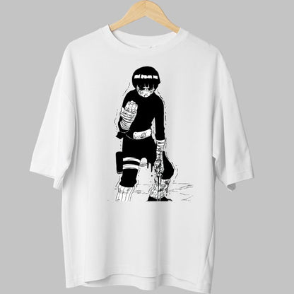 Tricou Anime Naruto Rock Lee At The End Of His Rope alb fata