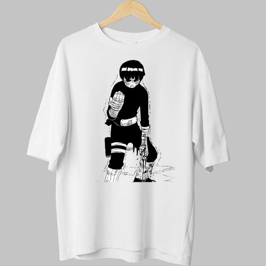 Tricou Anime Naruto Rock Lee At The End Of His Rope alb fata
