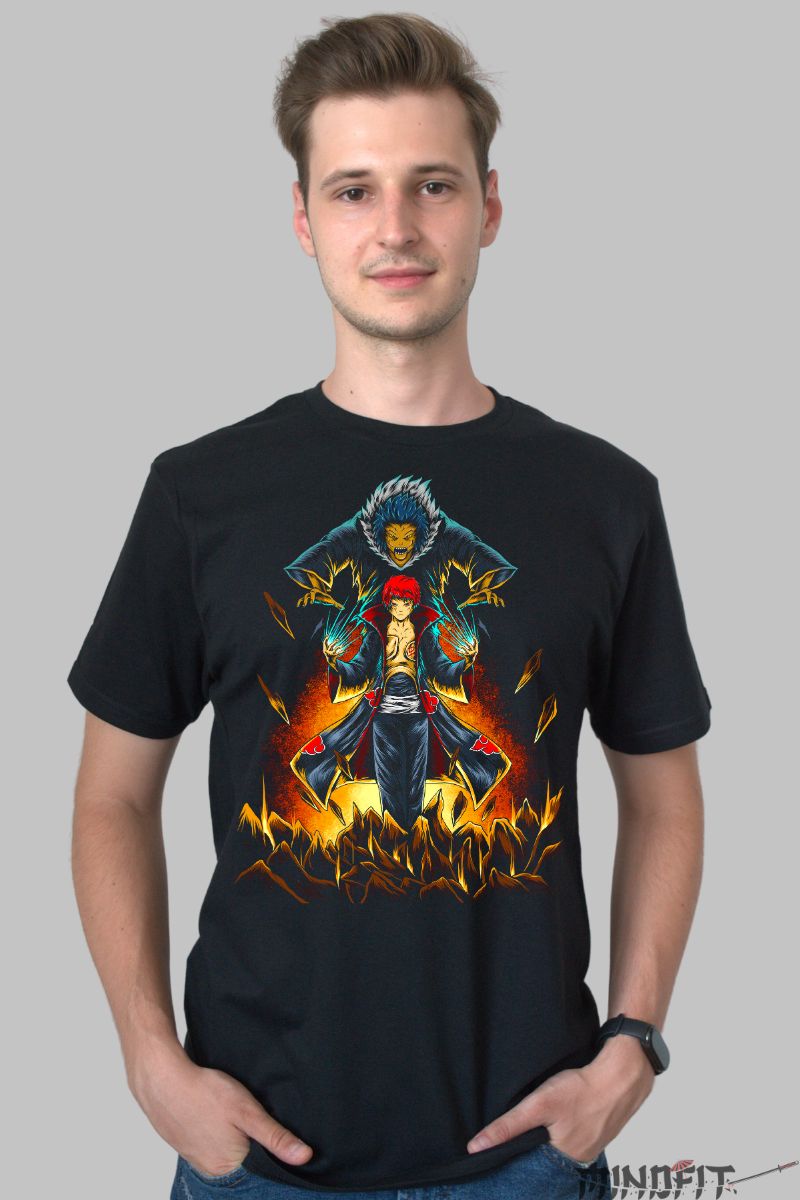 Tricou Anime Naruto Sasori The God Of Judgment barbat negru fata