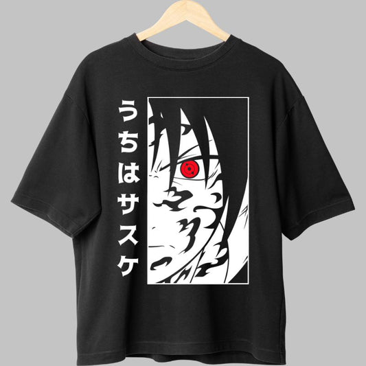Tricou Anime Naruto Sasuke Death Stare negru fata