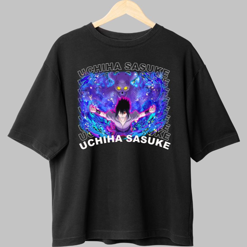 Tricou Anime Naruto Sasuke The Avenger negru fata