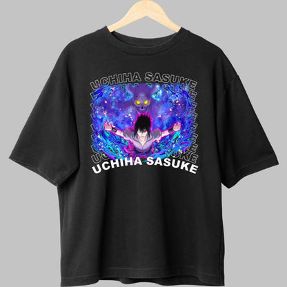 Tricou Anime Naruto Sasuke The Avenger negru fata
